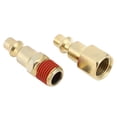 thumbnail image 2 of NPT 1/4 Inch 12-Piece Pneumatic Quick Connect Set: Rust-Resistant Brass-Plated Iron Couplers with Sealing Coating, Easy Plug/Unplug, Transparent Storage Box - Includes 6 Male, 4 Female, 1 Female, 2 of 6