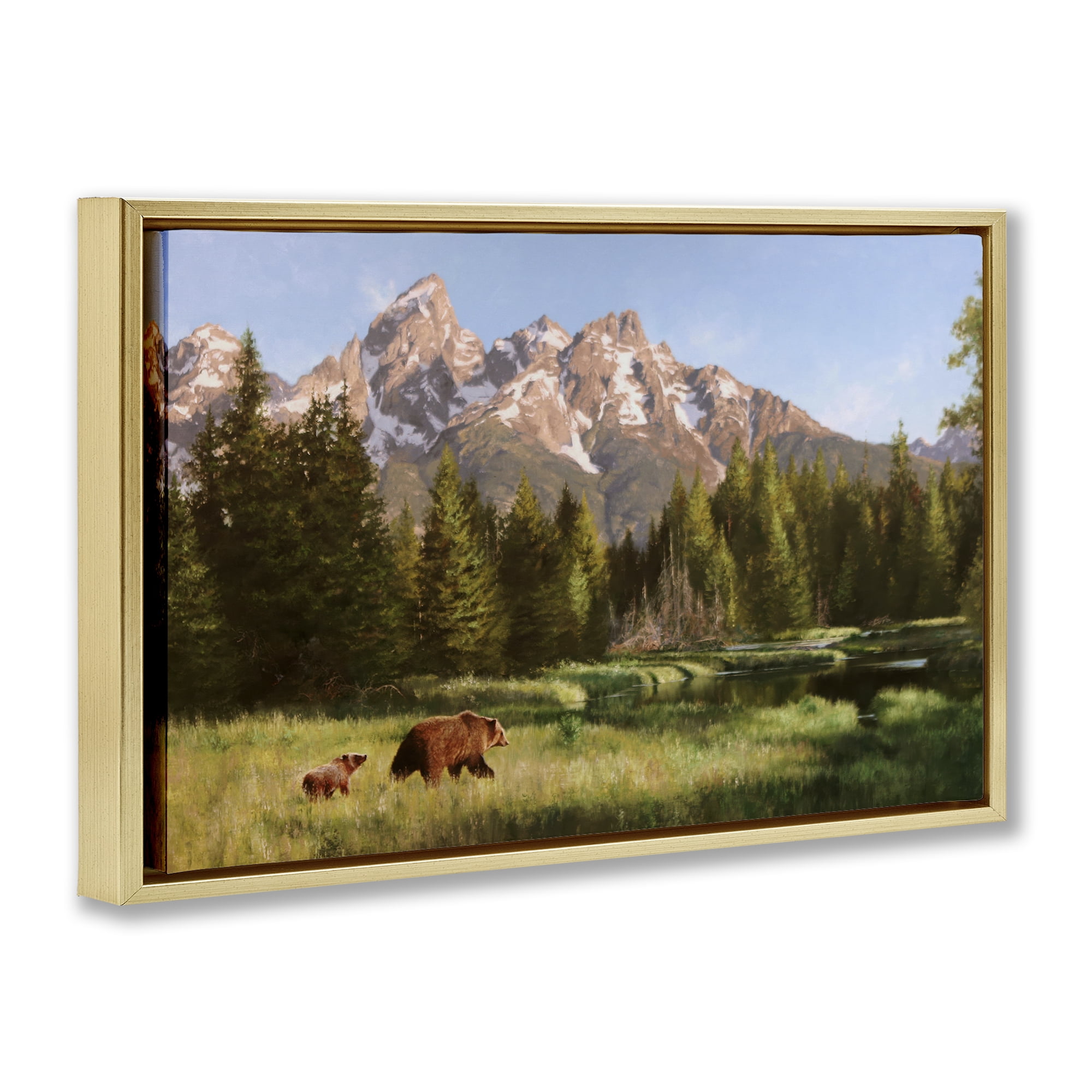 Stupell Industries Taking The Scenic Route Landscape & Nature Painting Gold Floater Framed Canvas Art Print Wall Art, 31 x 21