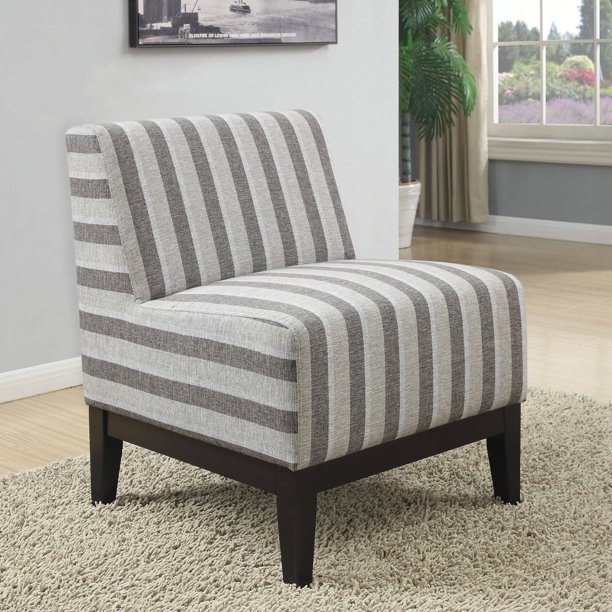 Coaster Striped Accent Chair In Grey Pri