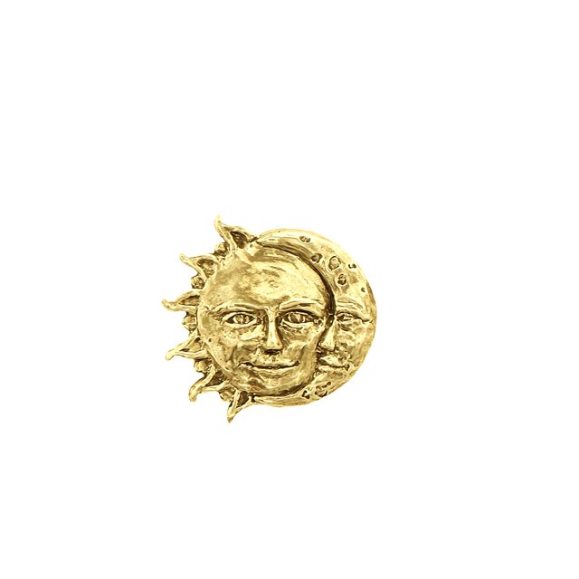 Creative Pewter Designs Gold Plated Sun and Moon Pin AG1028