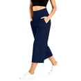 thumbnail image 5 of Jopfuhed Women's Wide Leg Yoga Pants Elastic High Waist Tummy Control Capri Pants with Pockets Side Flowy Gym Workout Jogging Pants,Sizes S-3XL, 5 of 9