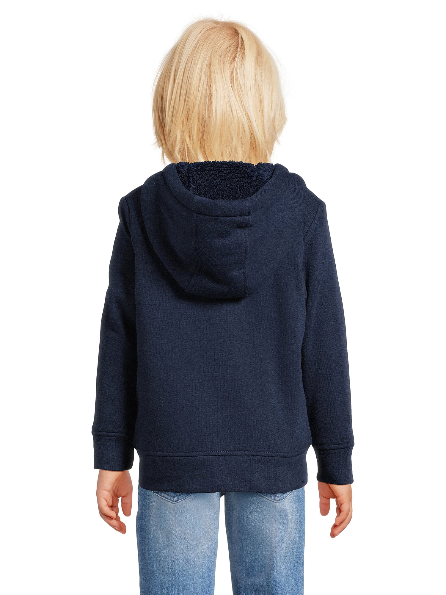 Wonder Nation Boys’ Faux Shearling Hoodie Jacket, Sizes 4-18 Husky