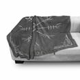 thumbnail image 3 of Grey and White Soft Flannel Fleece Throw Blanket, Greyscale Background with Motifs and Curlicues Pattern, Cozy Plush for Indoor and Outdoor Use, 50" x 70", Grey White White, by Ambesonne, 3 of 6