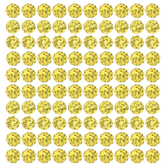 BELOWSYALER 100pcs 10mm Ball Clay Beads Round Bead Colorful Rhinestones Beads for Necklace Jewelry Craft Supplies
