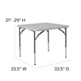 thumbnail image 6 of Flash Furniture 2.79-Foot Square Height Adjustable Granite White Plastic Folding Table, 6 of 11