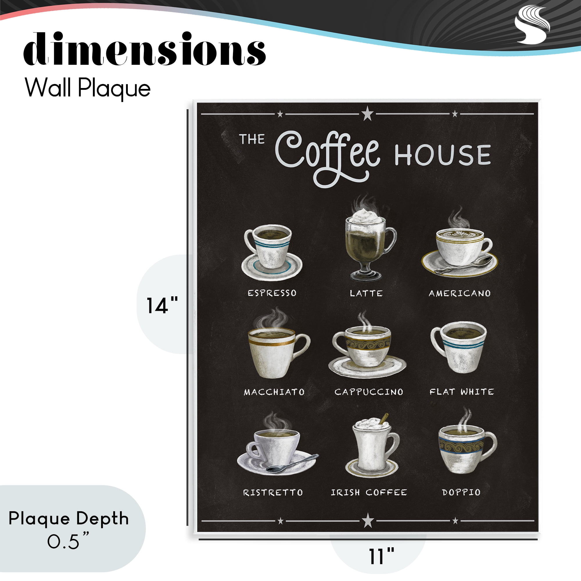 Stupell Industries The Coffee House Menu Wall Plaque Art, design by Conrad Knutsen