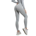 thumbnail image 6 of Women's Solid High Waist Workout Leggings - Elastic Yoga Pants, Polyester-Spandex Blend, True to Size, Hand Wash, 6 of 6
