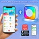 thumbnail image 4 of Impresora de pegatinas con 6 rollos de papel adhesivo, siete modos de iluminación de color para álbumes de recortes, viajes, notas, etiquetas y recordatorios. Compatible con iOS y Android., 4 of 5