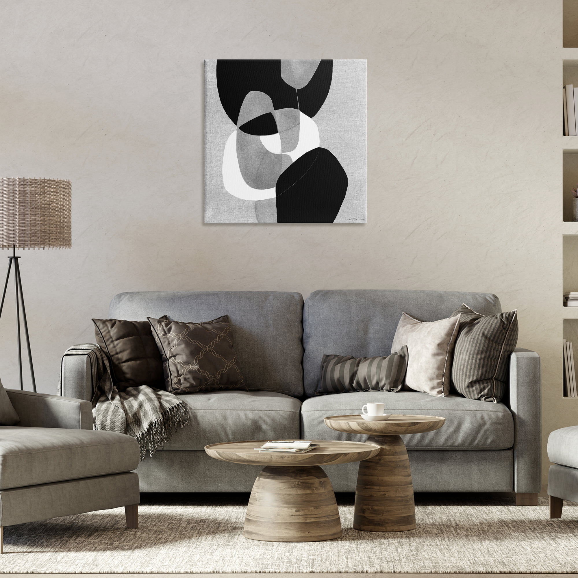 Stupell Industries Abstract Sharp Cutouts Abstract Painting Wrapped Canvas Art Print Wall Art, 24 x 24