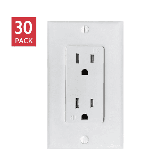 Xtricity - Réceptacle Décoratif Duplex TR 15 Ampères, Lot de 30