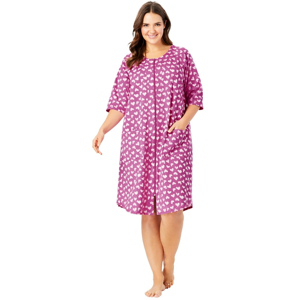 Dreams & Co. - Dreams & Co. Women's Plus Size Short French Terry Zip