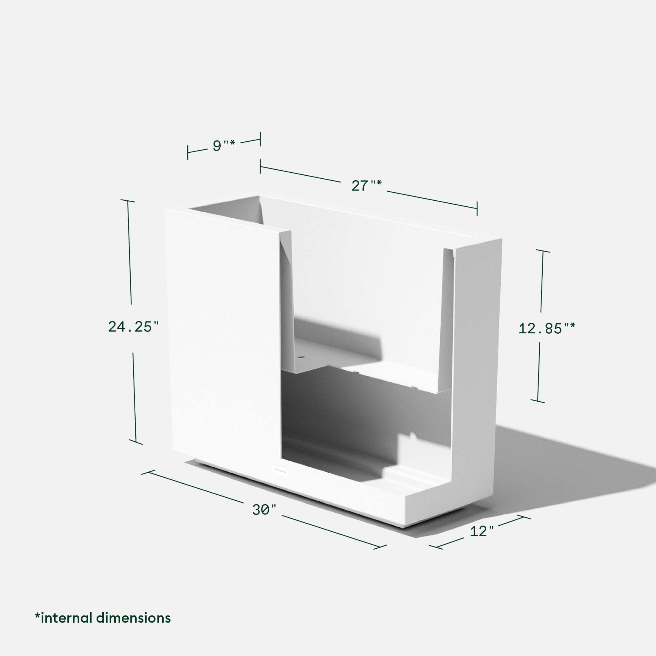 Veradek Block Series Span Short 24" Plastic Planter - White