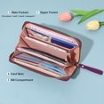 thumbnail image 3 of Badiya Womens Wallets Large Capacity Blocking Genuine Leather Wallet for Women Zip Clutch Card Holder with Wristlet, 3 of 8
