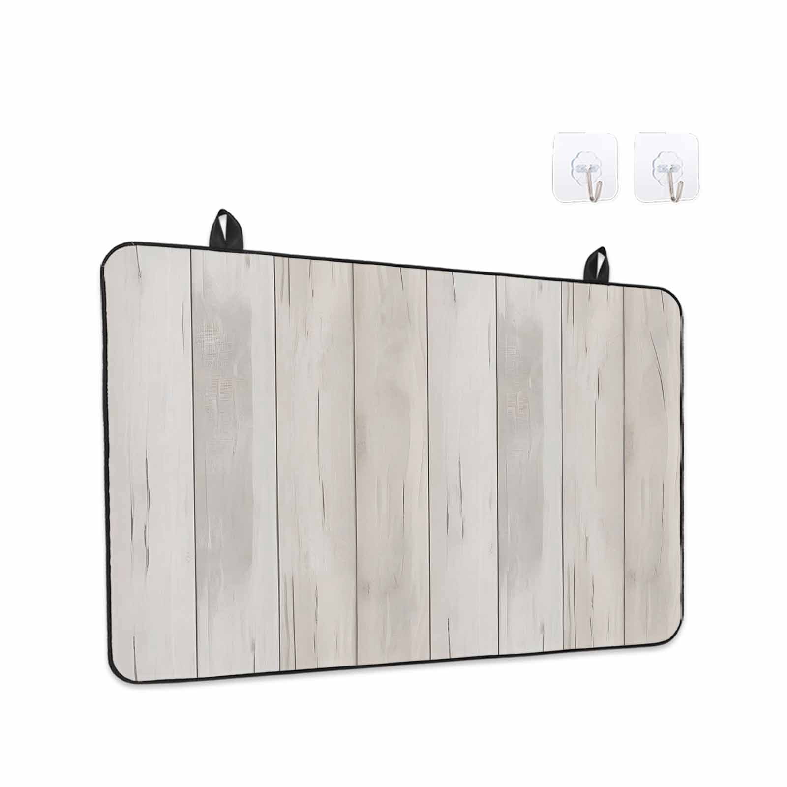 Beige Stove Top Cover for Electric Stove, Heat-proof & Non Slip Glass Top Stove Cover Protector, Farmhouse Simple Abstract Striped Wooden Grain Kitchen Flat Cooktop Rubber Mat 24x21 Inches