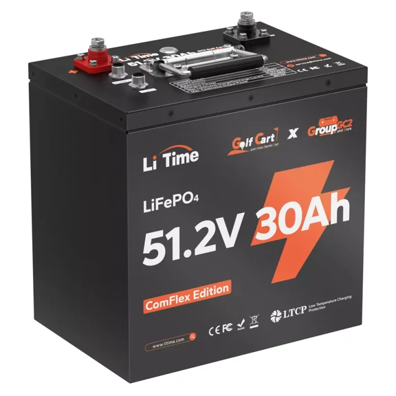 LiTime 48V 30Ah Golf Cart LiFePO4 Battery 60A BMS GC2 Replacement Lithium Battery