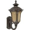 Nuvo Lighting 63905 - 1 Light (Twist and Lock Base) 9" Beaumont Fruitwood Finish with Sienna Glass Wall Lantern Light Fixture with Photocell (60-3905)