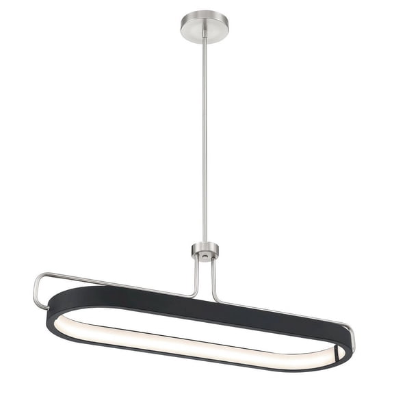 35W 1 Led Oval Pendant In Contemporary Style 12 Inches Wide By 11.5 Inches High-Satin Nickel Finish Eurofase Lighting 37931-025