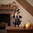 thumbnail image 4 of Halloween Witch Decor with Wooden Swing,Spooky Halloween Decoration for Outdoor Window,Gothic Halloween Hanging Decor,1 Pack, 4 of 5