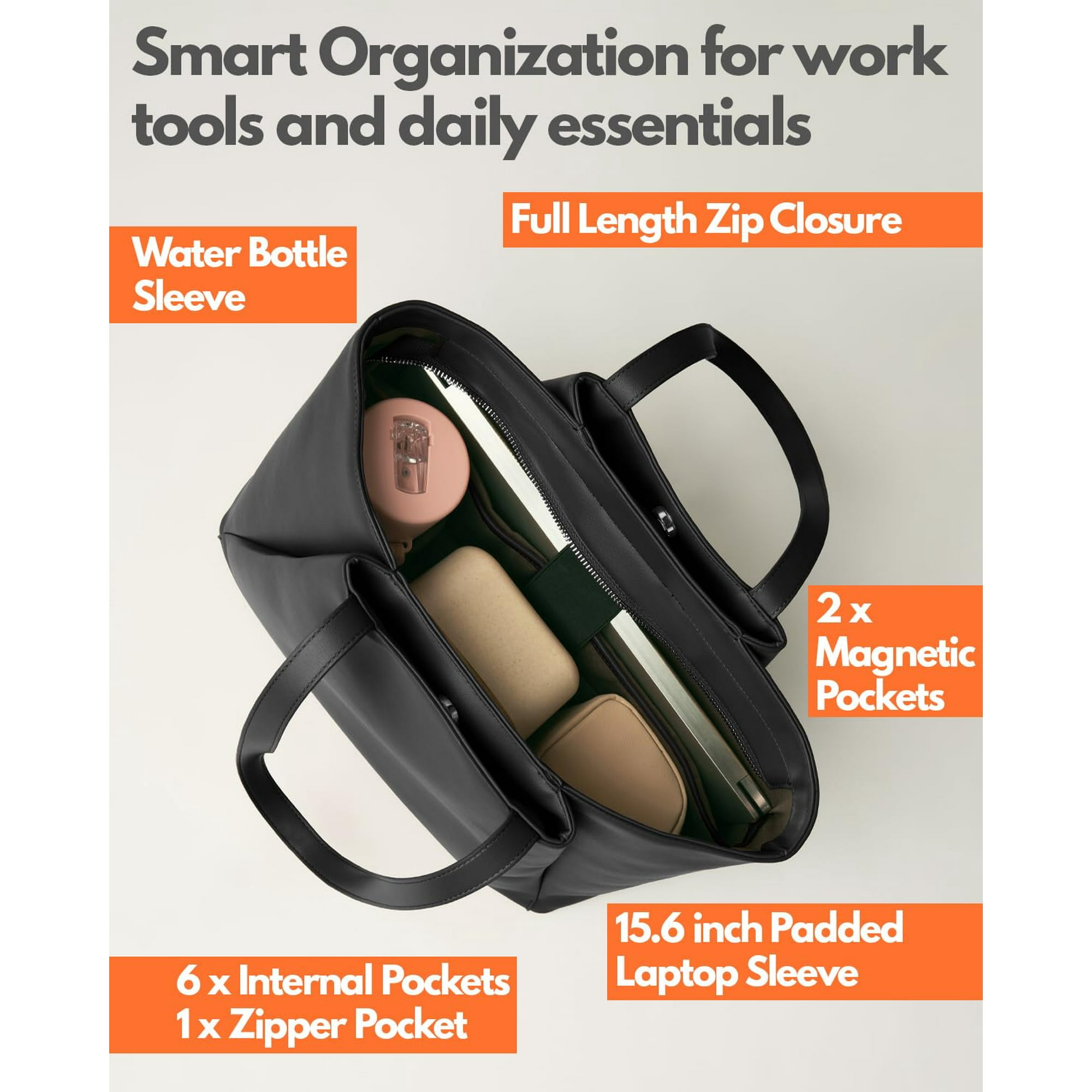 Laptop tote with water bottle pocket hotsell