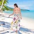 thumbnail image 7 of FORMRS Womens Long Sarong Beach Wrap Semi-Sheer Bikini Skirt Bathing Swimsuit Cover Up, Purple Cartoon Animals, 7 of 7