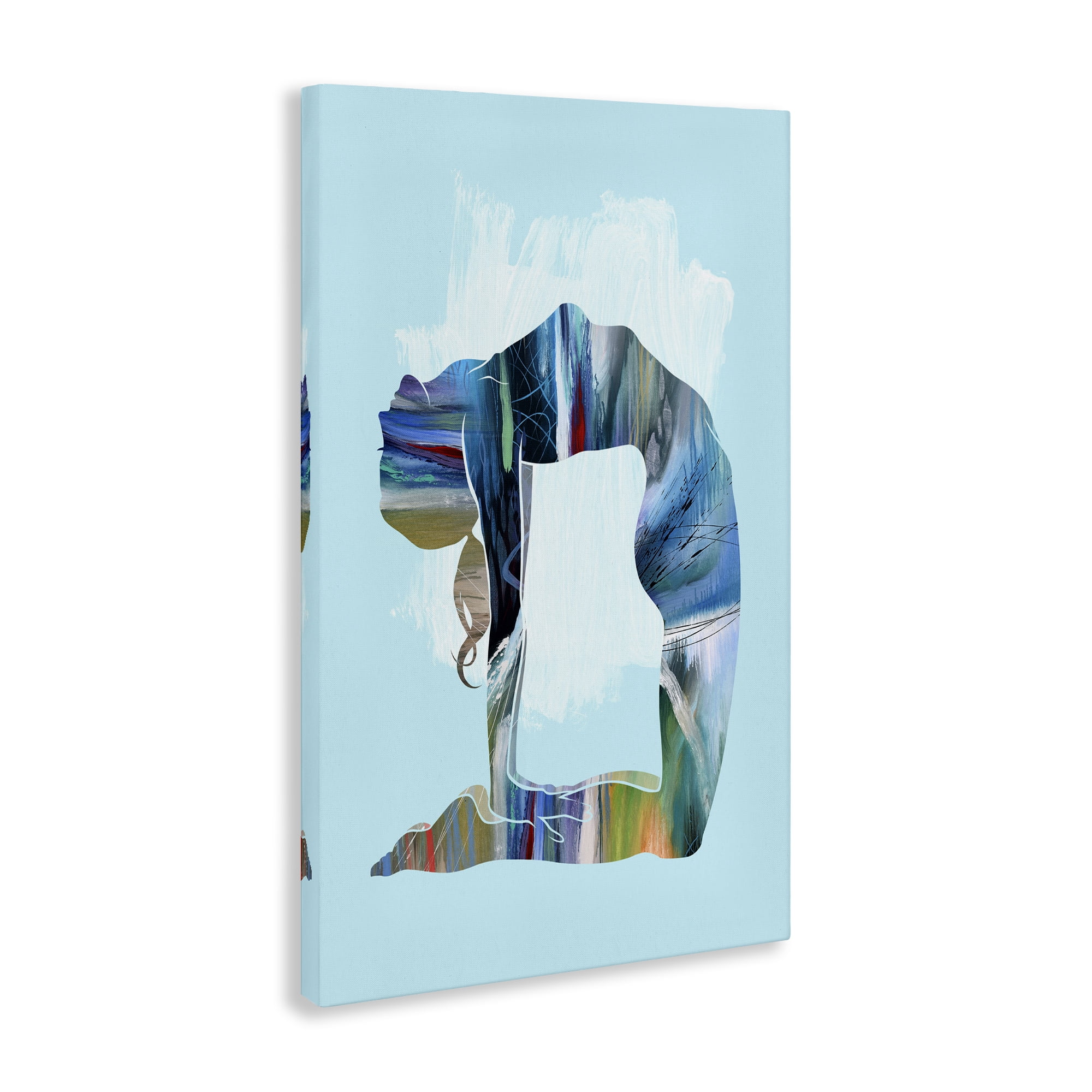 Stupell Industries Powerful Yoga Stretch Sports Painting Wrapped Canvas Art Print Wall Art, 16 x 24