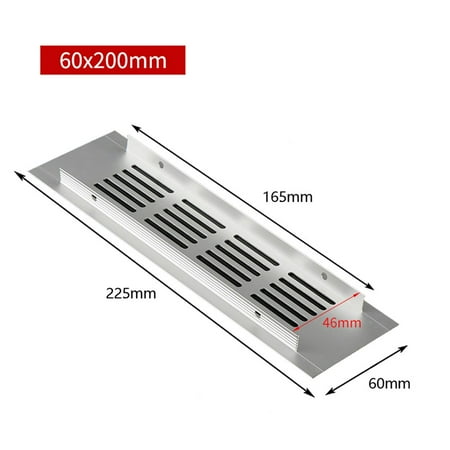 

60mm Aluminium Rectangular Cabinet Wardrobe Air Vent Grille Ventilation-Cover