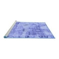 thumbnail image 2 of Ahgly Company Machine Washable Indoor Round Abstract Blue Modern Area Rugs, 7' Round, 2 of 4