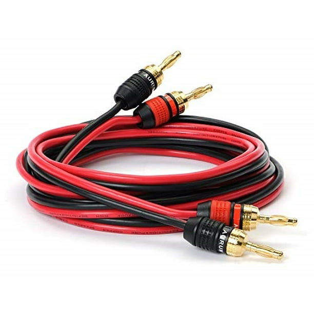Aurum Cables 16 Gauge Speaker Wire with Pro Series Banana Plugs 25