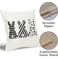 thumbnail image 3 of Easter Black White Bunny Pillow Covers 18x18 Inch Set of 2 Happy Easter Bunny Throw Pillowcase Cotton Linen Square Decorative Spring Bunny Cushion Cover for Sofa Bedroom Indoor Outdoor Party, 3 of 6