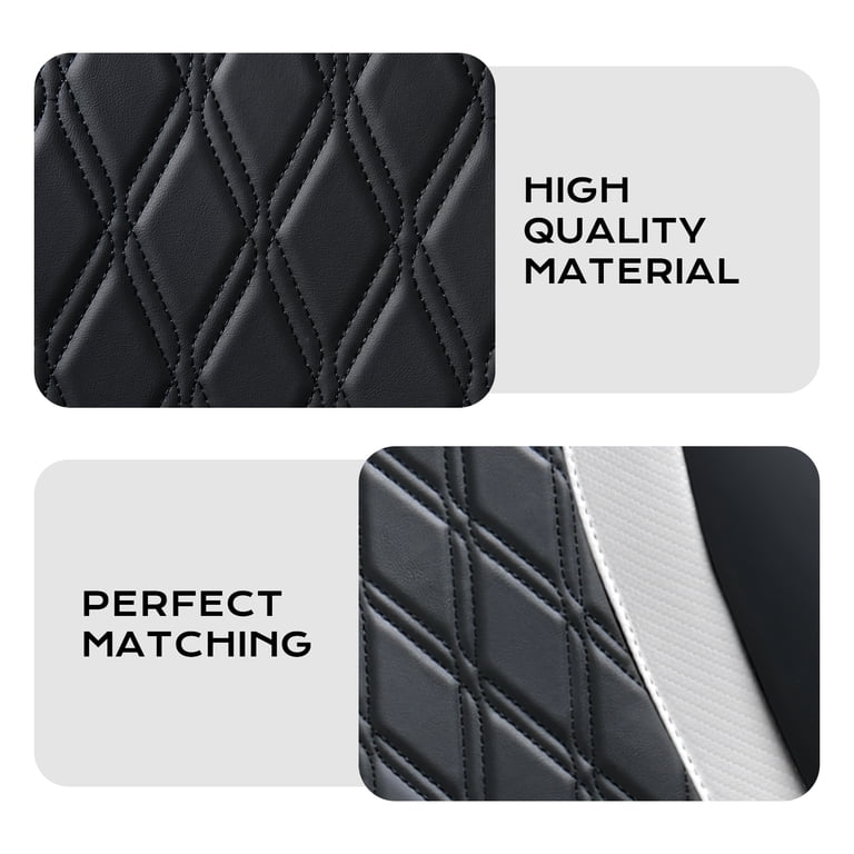 Coverado Faux Leather Seat Covers, Black & White, 4 Pieces photo 5