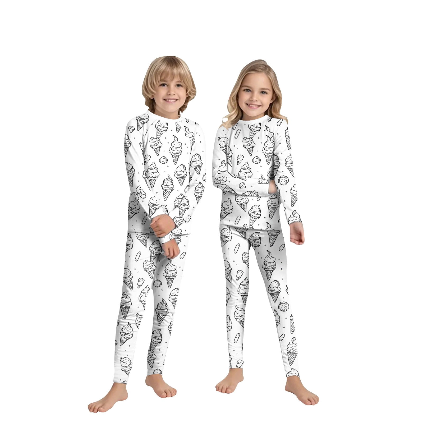 Familien-Pyjama-Set Zum Selbst-Bemalen – Langarm, 2-teilig, Für Weihnachten & Gemütliche Abende
