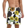 thumbnail image 2 of Wukai Sunflowers Country Men’s Short Pajama Pants With Pockets Soft Sleep Pj Shorts for Men-Small, 2 of 6