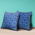 thumbnail image 2 of Amrita Sen Designs CAPL1053FSDS-BL-18x18 18 x 18 in. Mughal Art Suede Blown & Closed Pillow - Blue, Grey & Turquoise, 2 of 4