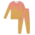 thumbnail image 4 of Bjutir Pajamas Set For Girls Boys Ice Cream Print Crewneck Tops And Pants Pjs Set Cozy Homewear Long Sleeve Clothing Set Size 2-10 Years, Pink, 4 of 4