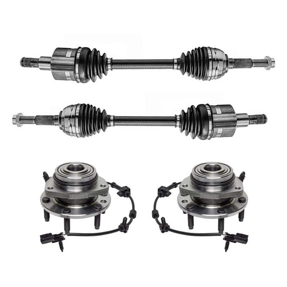 AutoShack Front CV Axle Shaft Wheel Hub Bearing Assembly for Chevrolet & GMC, Trailblazer 2002-2009 Envoy 2002-2009, 4WD RWD AWD L6 4.2L V8 5.3L 6.0L - Driver and Passenger Side - With ABS, 6-Lug