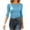 *Light Blue, variant on VBVC Women's Boat Neck 3/4 Sleeve Slim Fit T Shirt , Ladies' Stretchy Solid Color Fitted Basic Top , Casual Layering Undershirt Tee For Women,Black,S-2XL