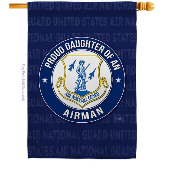Breeze Decor H108525-BO Air Force Proud Daughter Airman House Flag Armed Forces National Guard 28 x 40 in. Double-Sided Decorative Vertical Flags for Decoration Banner Garden Yard Gift