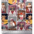 thumbnail image 1 of Soimoi Poly Georgette Fabric Paw,Hat & Animals Patchwork Decor Fabric Printed Yard 42 Inch Wide, 1 of 3