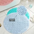 thumbnail image 3 of Alfombrilla de ducha redonda, alfombra de baño de PVC, bandeja de ducha antideslizante, bandeja de baño con ventosas, alfombra de baño lavable, 55x55cm, rosa Feliz Sencillez, 3 of 4