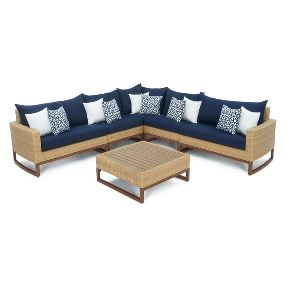 RST Brands Mili Wicker 6 Piece Sectional Patio Conversation Set
