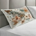 thumbnail image 2 of Ambesonne Leopard Quilted Pillowcover, Tender Abloom Watercolor, 36" x 20", Peach Ginger and Grey Teal, 2 of 2