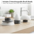 thumbnail image 6 of OVENTE Electric Spin Scrubber, Cordless Power Scrubber with 3 Brush Head, Adjustable Extension Handle, Waterproof Perfect for Cleaning Toilet, Shower, Bathroom Tub and Tile Floor, White CTB123WGY, 6 of 9