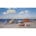 thumbnail image 2 of Chase, William Merritt 32x20 White Modern Wood Framed Museum Art Print Titled - At the Seaside, 2 of 4