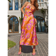 thumbnail image 3 of Txlixc Vestido de mujer sin mangas con pliegues de corbata y rayas de cebra / falda de encaje floral Txlixc moda, 3 of 9