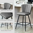thumbnail image 5 of Kithkasa 25 inch Counter Stools,Full Back Leather,Black Finish,Set of 2,Grey, 5 of 7
