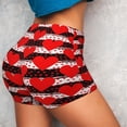 thumbnail image 4 of Salouo Black and white striped and red hearts Print Women's Athletic Shorts,Booty Shorts Biker Shorts High Waisted Elastic Workout Shorts for Yoga Gym Running Sports-X-Large, 4 of 8