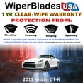 thumbnail image 2 of 2011 Nissan GT-R Beam Wiper Blades Wipers w/1yr Warranty (Set of 2) (WiperBladesUSA), 2 of 5
