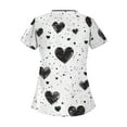 thumbnail image 3 of BDPORKAS Valentine's Day Womens Tops Athletic-Inspired Y-Neck Scrub Top with Four-Way Stretch and Moisture Wicking, 3 of 3