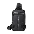 thumbnail image 4 of Bolso bandolera Bolsa de almacenamiento Correa de hombro ajustable Bolsa de pecho impermeable informal Negro, 4 of 8