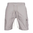 thumbnail image 4 of Iyufng Mens Shorts with Pockets Athletic Men's Shorts,Elastic Waist Men Summer Outdoors Casual Drawstring Printing Sport Shorts Pants, 4 of 6
